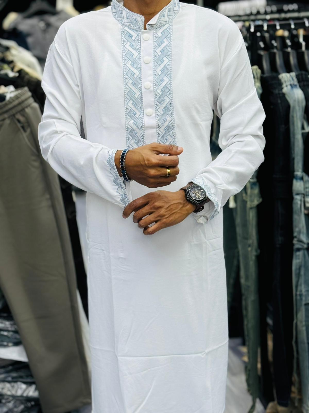 Premium Men's Embroidered Panjabi – Traditional Style